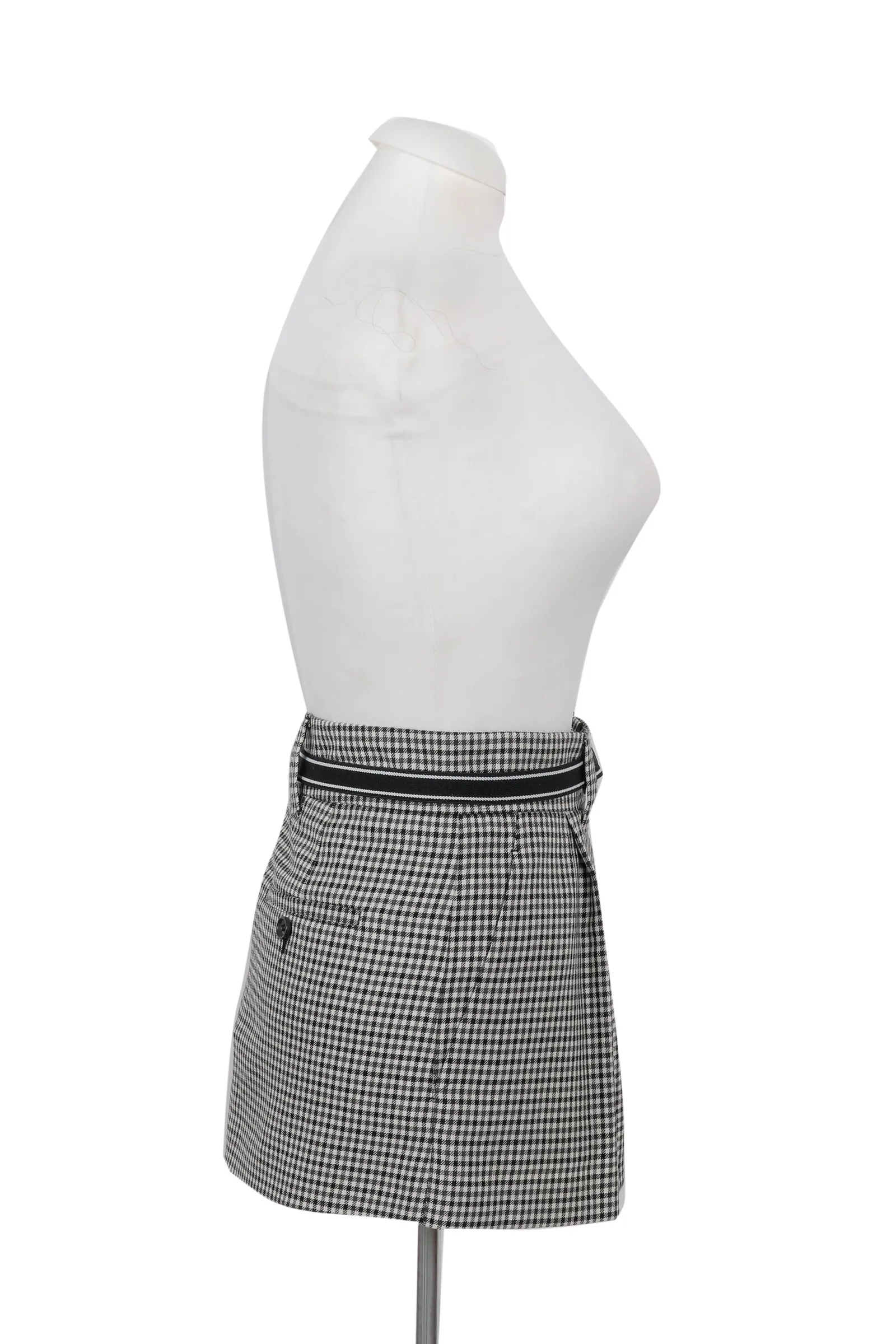 Miu Miu Black & White Houndstooth Mini Skirt