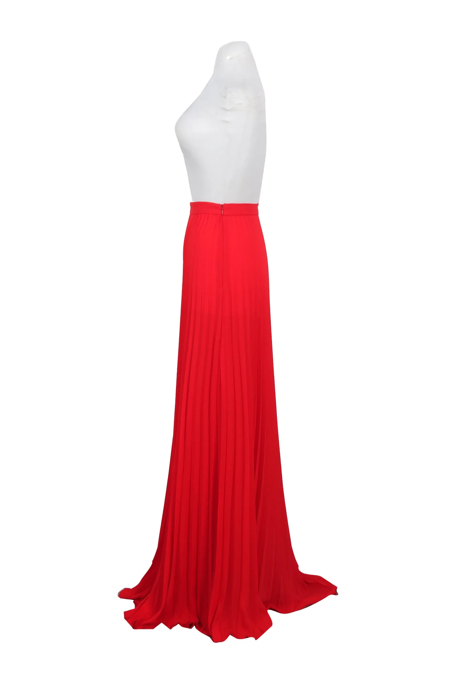 Uterque Red Polyester Maxi Skirt