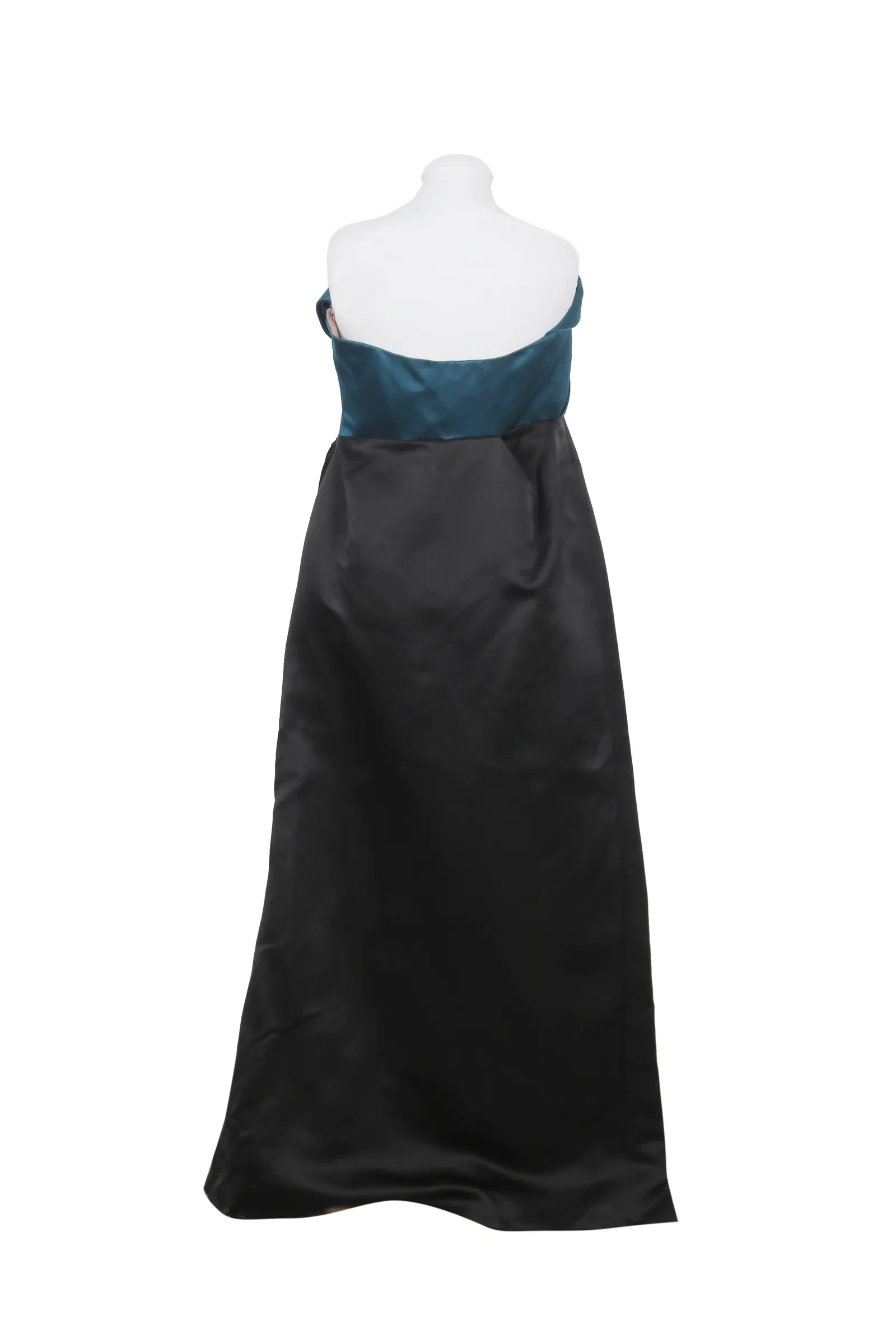 Lanvin Teal Blue & Black Silk Gown
