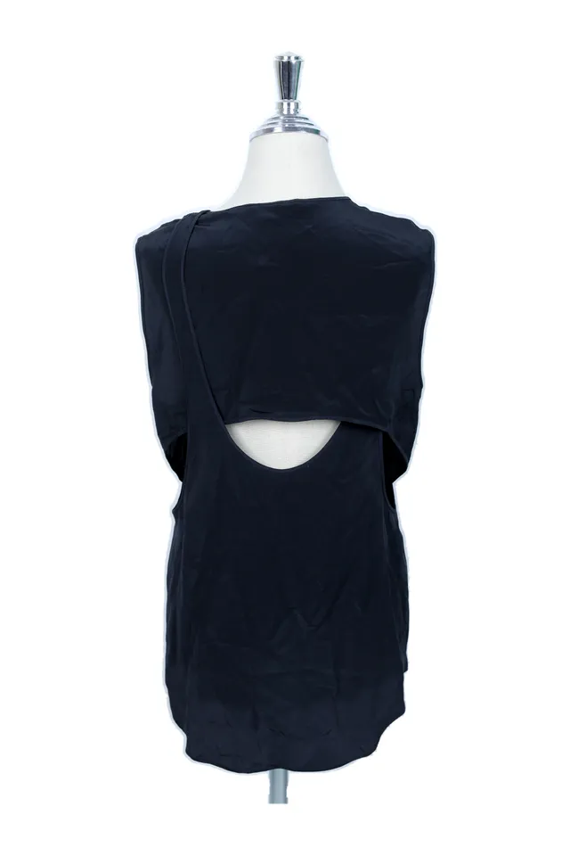 Alexander Wang Charcoal Navy Silk Top
