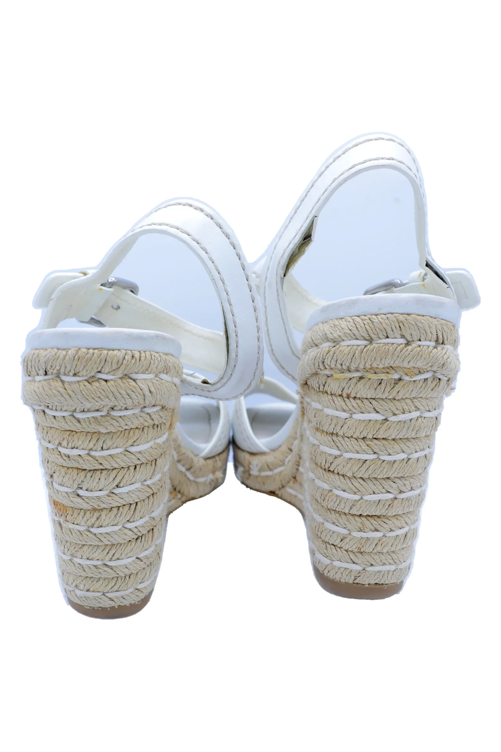Prada White Leather Espadrilles