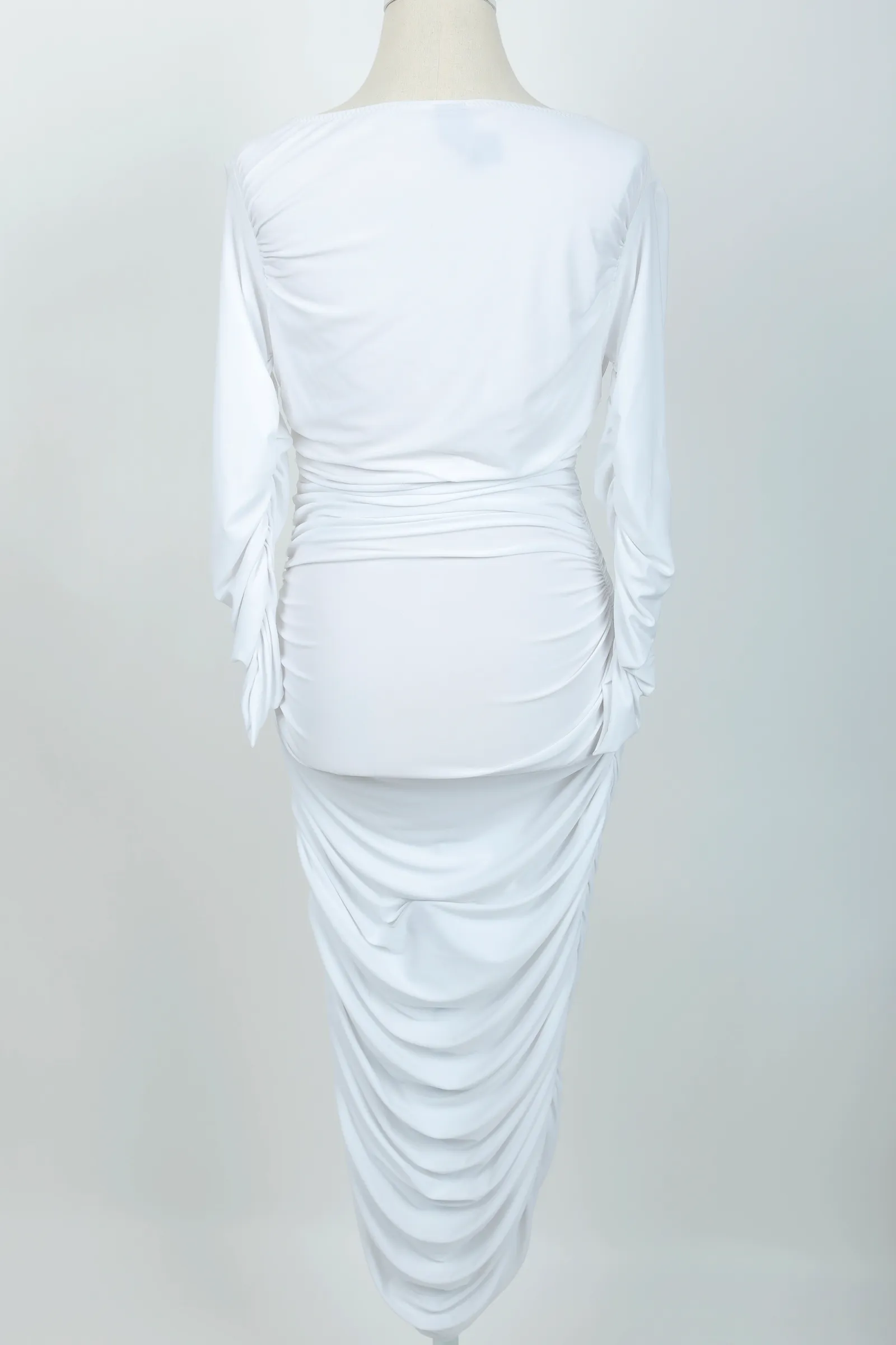Norma Kamali White Nylon Maxi Dress