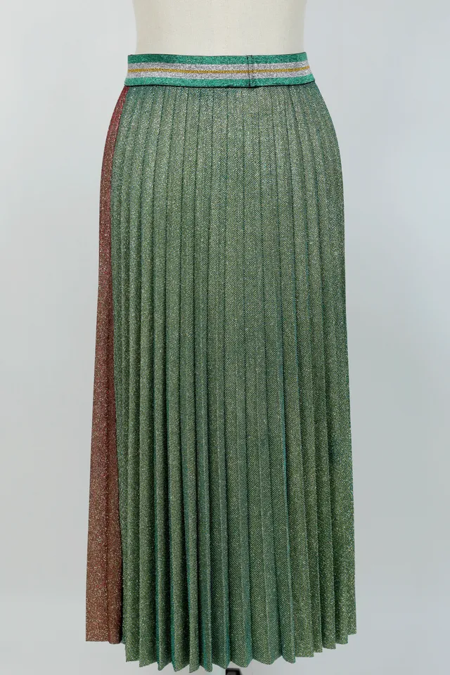 Progress Burgundy Striped Midi Skirt