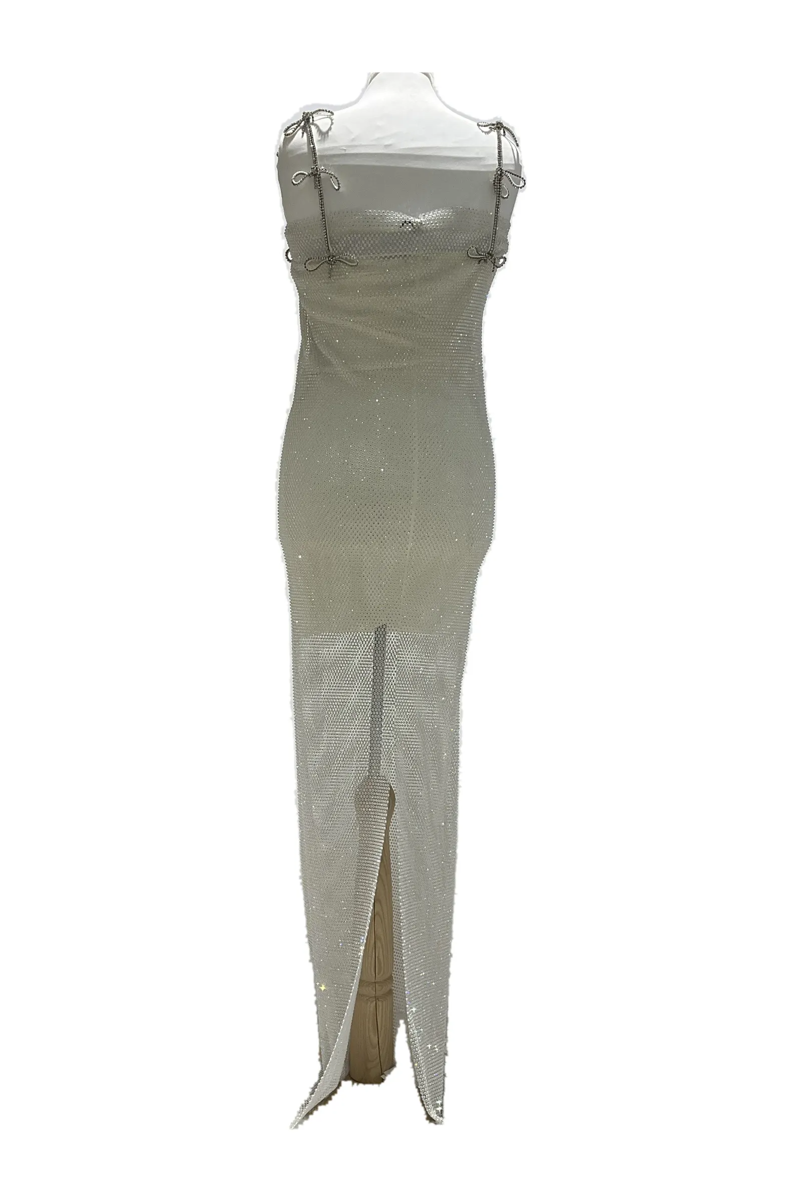Mach & Mach Silver Embellished Maxi Dress
