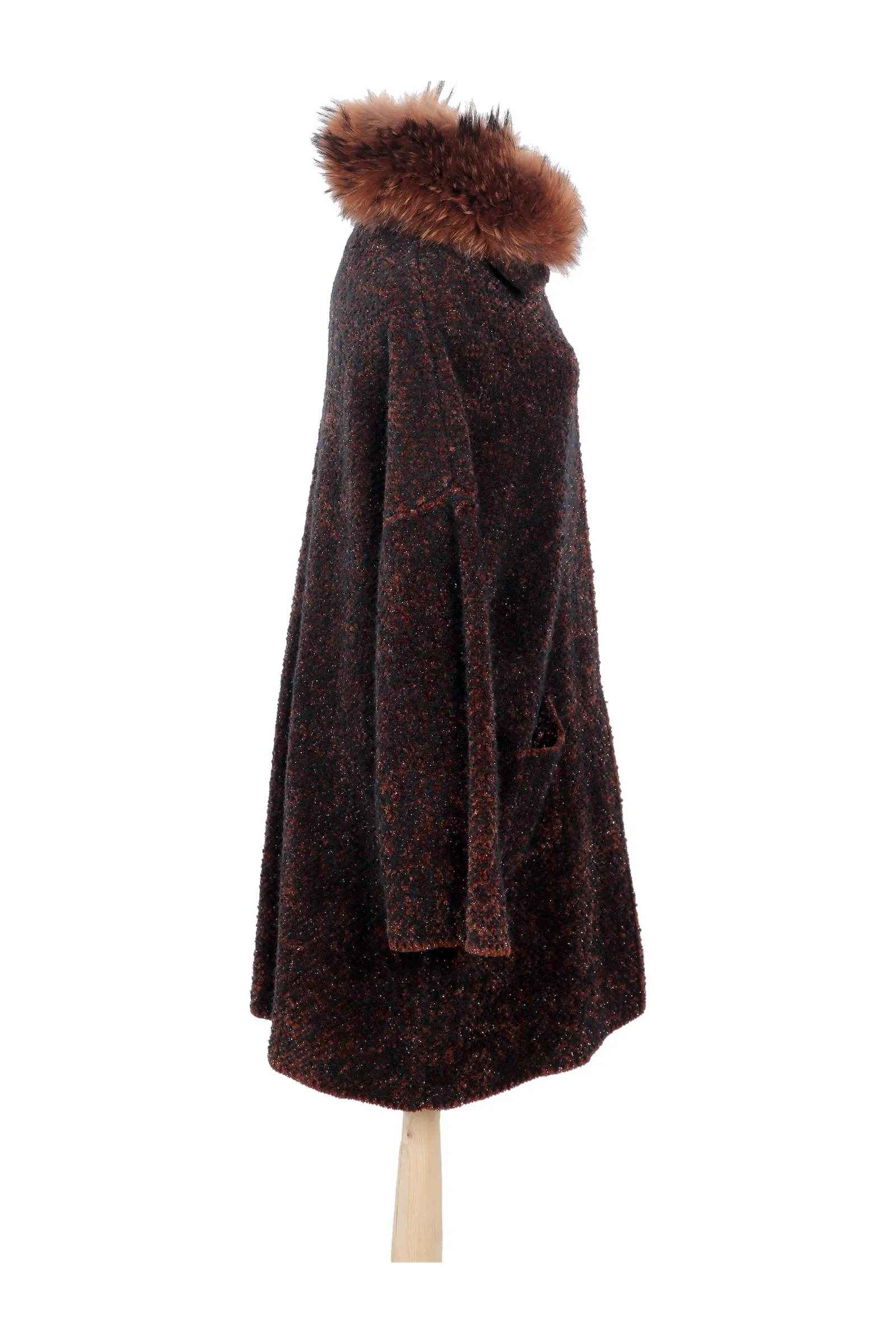 D. Exterior Brown Wool Coat