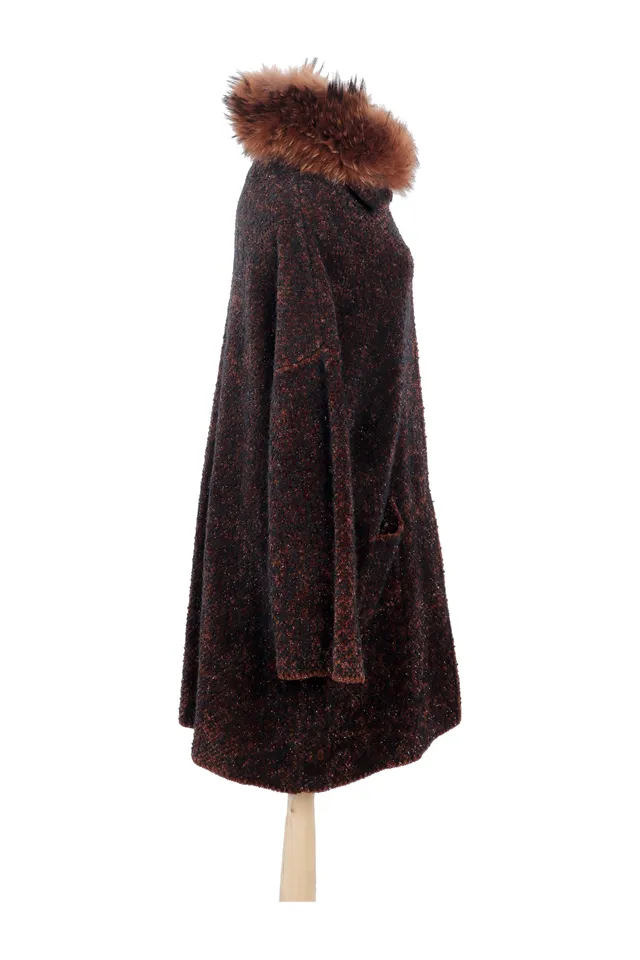 D. Exterior Brown Wool Coat