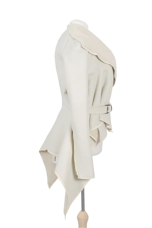 Rick Owens Ivory White Shearling Jacket