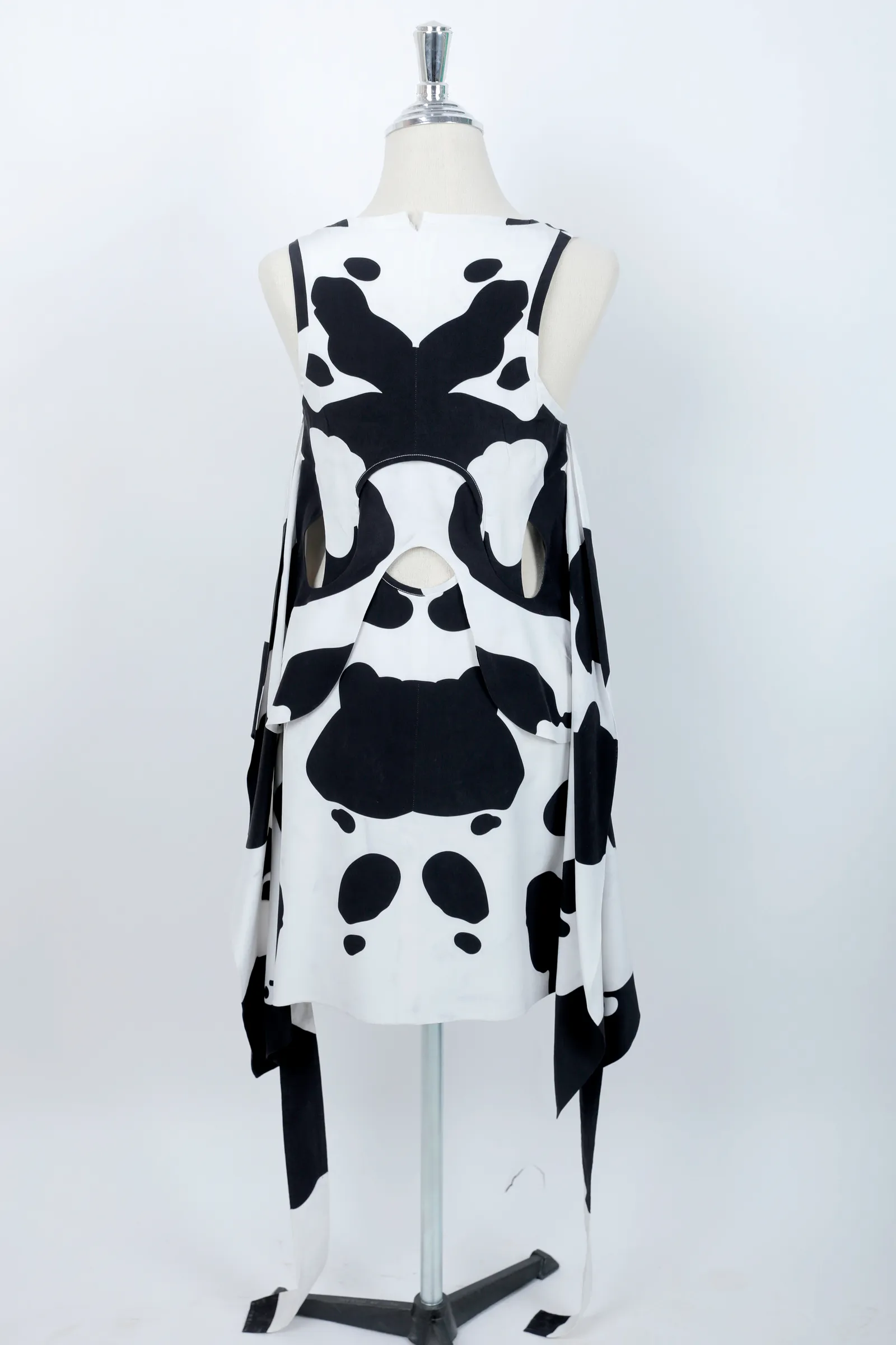Burberry Black Abstract Print Midi Dress