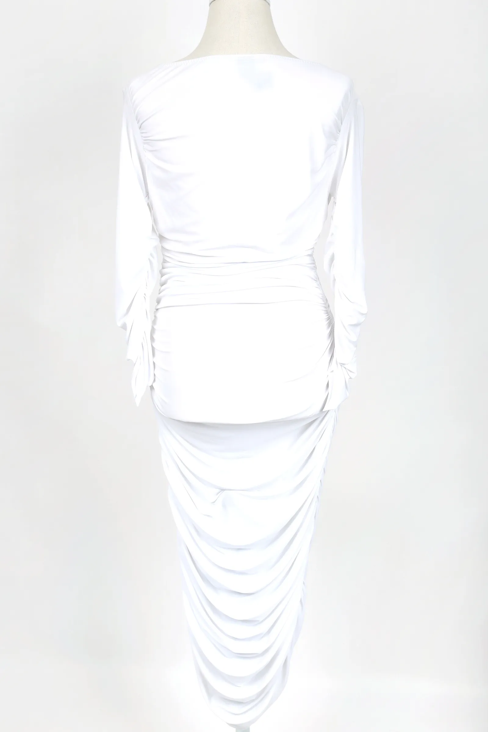 Norma Kamali White Nylon Maxi Dress