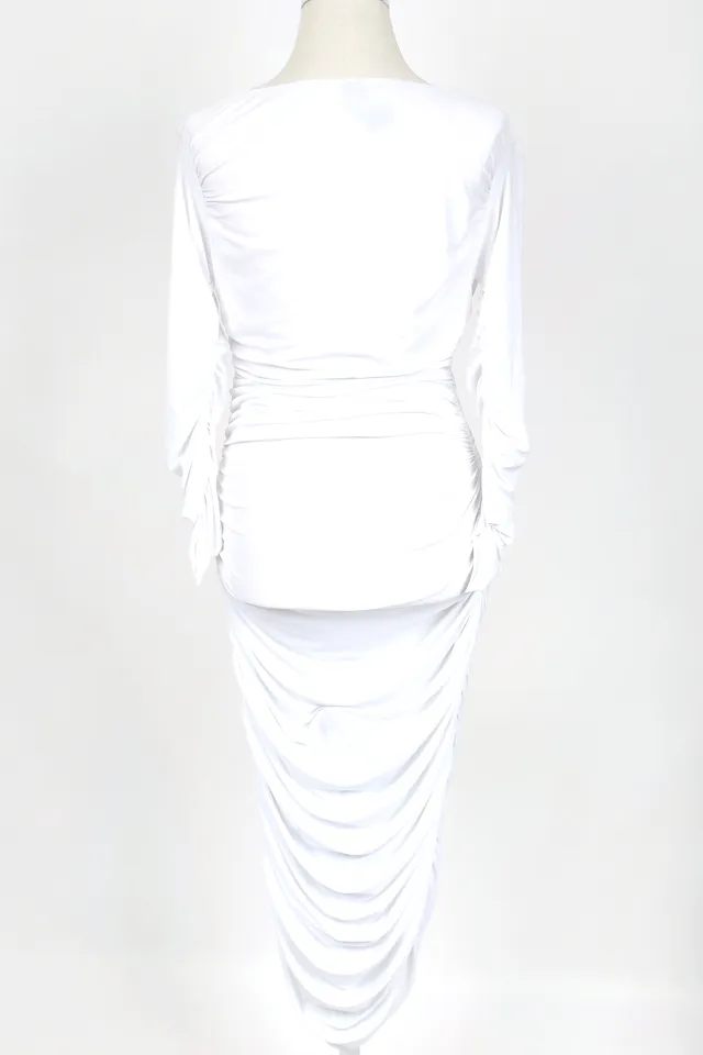 Norma Kamali White Nylon Maxi Dress
