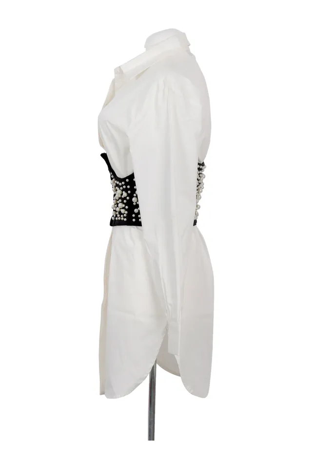 Topshop White Embellished Dress