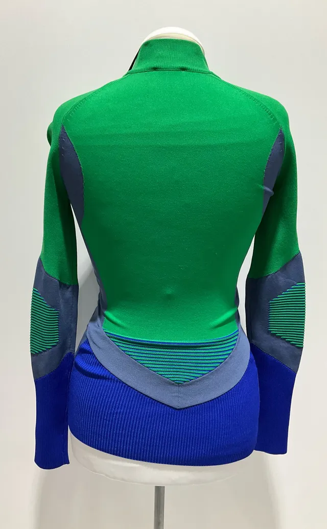 Salvatore Ferragamo Green Striped Knit Top