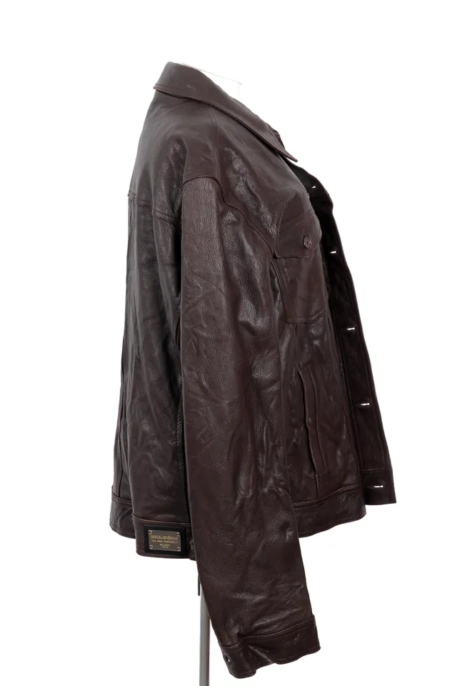Dolce & Gabbana Brown Leather Jacket