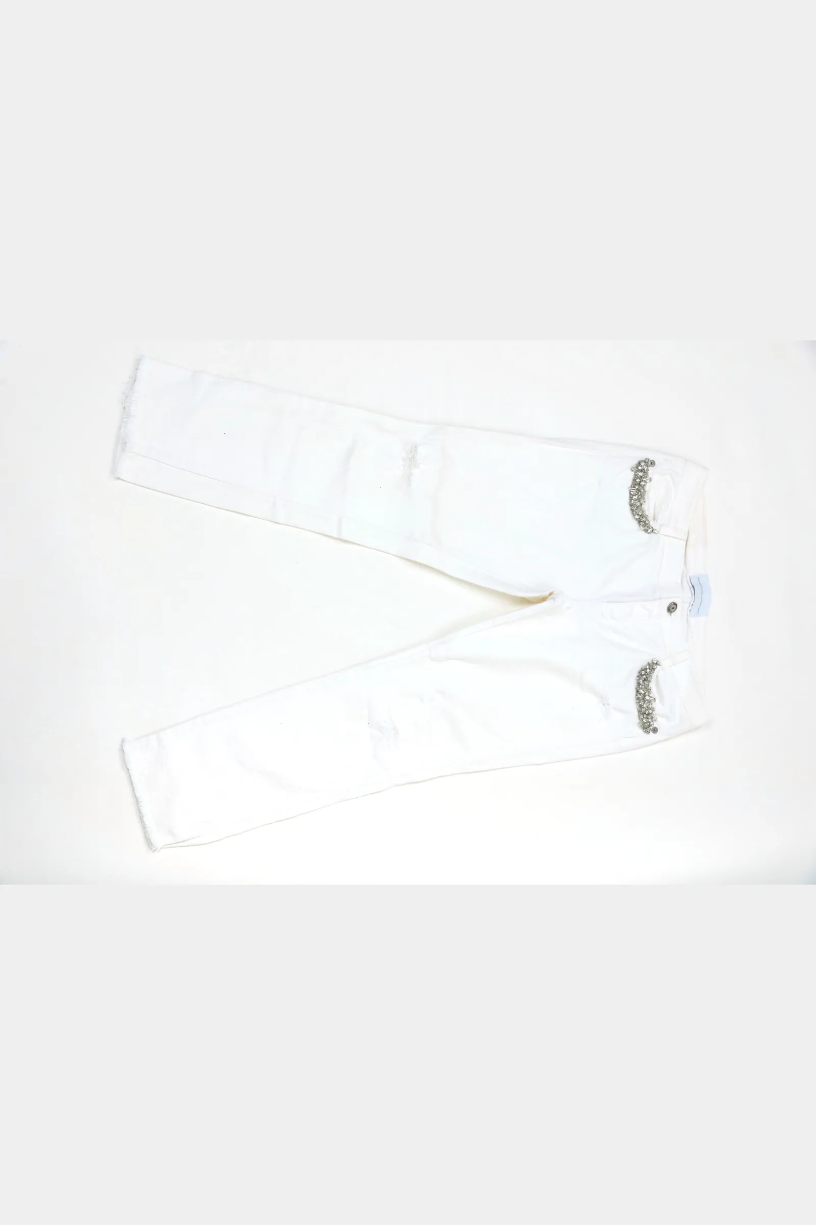 Ermanno Scervino White Embellished Jeans