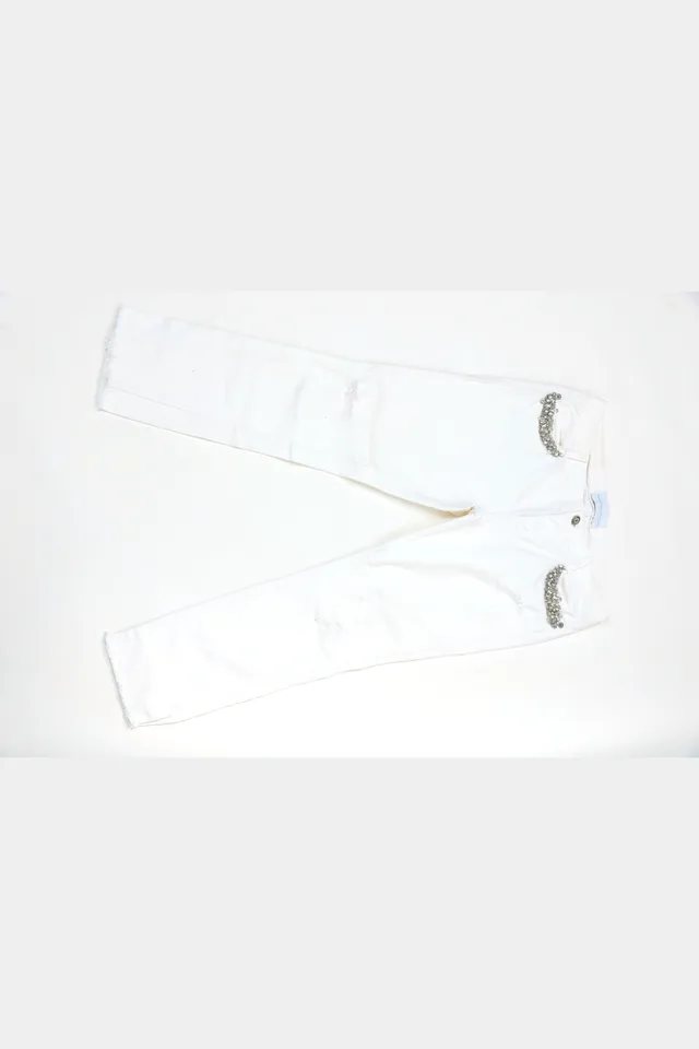 Ermanno Scervino White Embellished Jeans