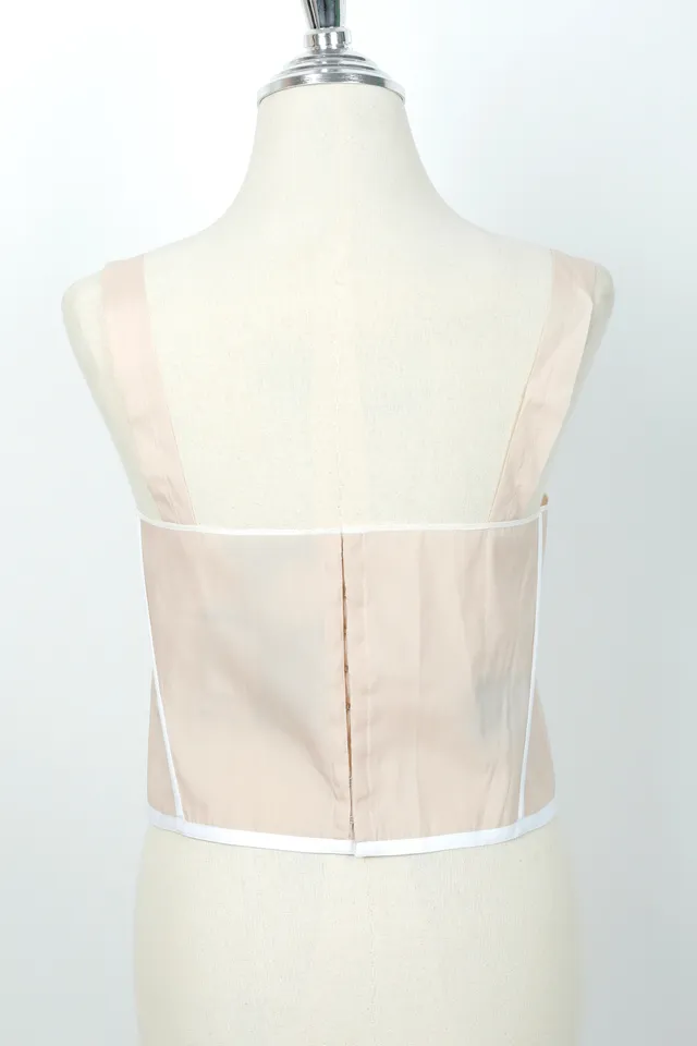 Calvin Klein Nude Silk Corset Top