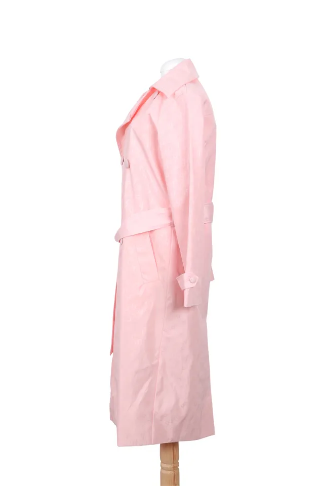 Saks Potts Pink Logo Print Trench Coat