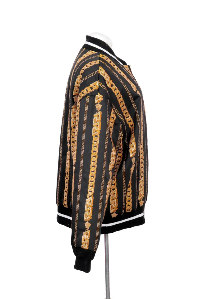 Versace Multicolor Ribbed Bomber Jacket
