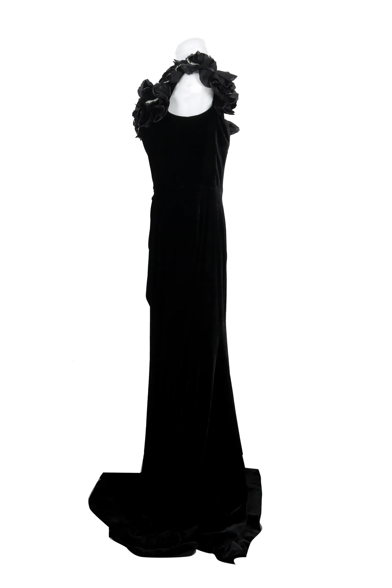 Marchesa Black Floral Gown