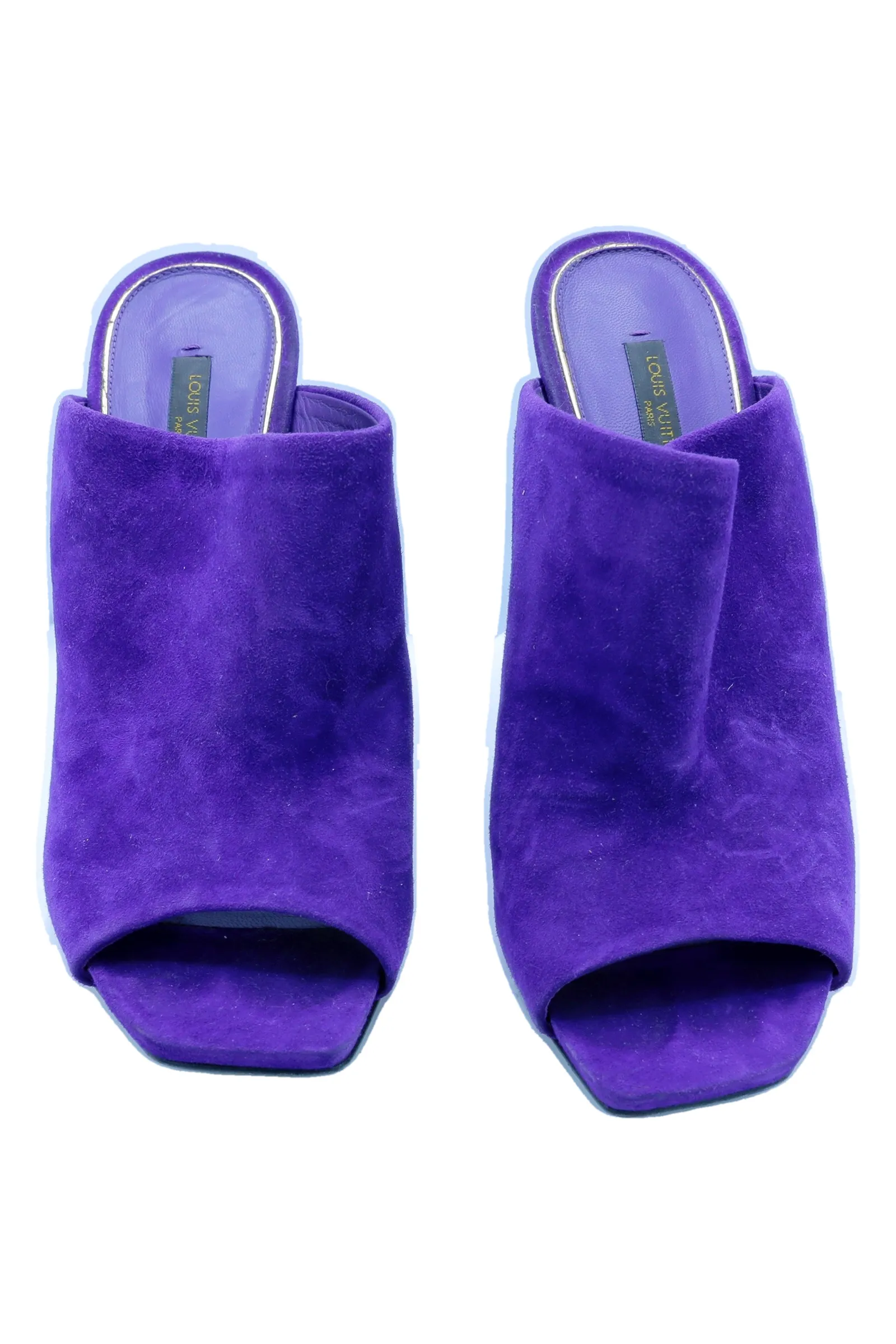 Louis Vuitton Purple Suede Mules