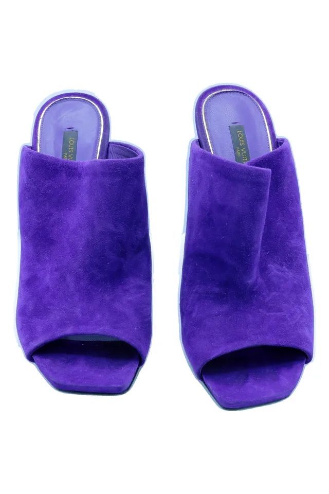 Louis Vuitton Purple Suede Mules